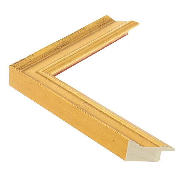 Holz Bilderrahmen ACADEMIE 3,1 42x59,4 cm (A2) | Gold | Normalglas (2 mm)