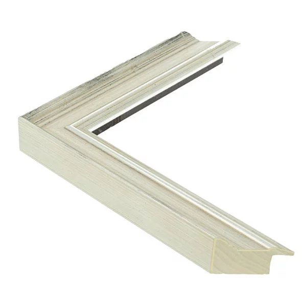 Holz Bilderrahmen ACADEMIE 3,1 42x59,4 cm (A2) | Silver | Normalglas (2 mm)