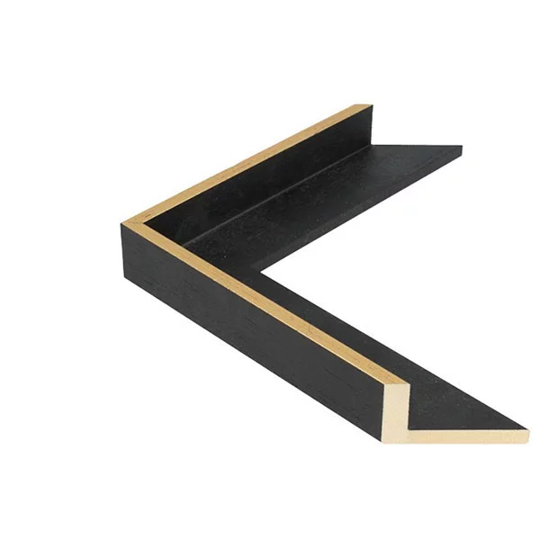 Baklijst AVANT I, 4,05 op maat Deens goud met zwart | lege lijst (zonder glas en achterwand)