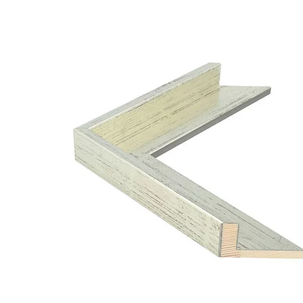 Baklijst AVANT I, 4,05 op maat Deens wit goud op zwart, glanzend | lege lijst (zonder glas en achterwand)