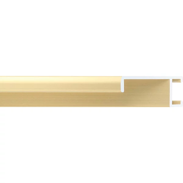 Alu-Bilderrahmen Serie 422 - Zuschnitt Gold matt, gebürstet | Normalglas (2 mm)