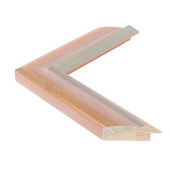 Holzrahmen FANCY - 4,49 - Sonderzuschnitt Rot auf Silberdecor | Museumsglas UV 99 entspiegelt