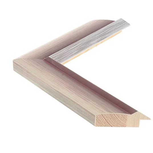 Cadre en bois FANCY - 4,49 - sur mesure brun rouge avec bord en argent | verre standard (2 mm)