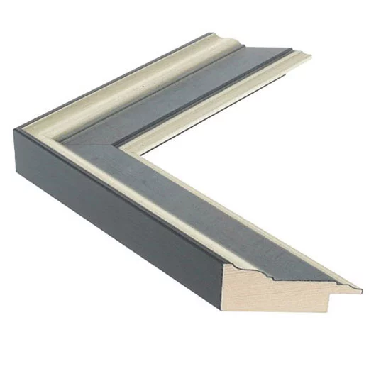 Cadre en bois MAESTRO - 4,52 - sur mesure argent ancien avec bleu | verre standard (2 mm)