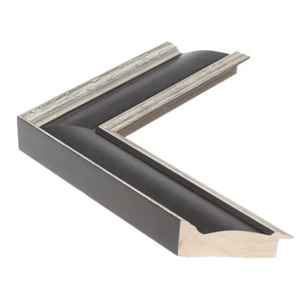 Holz Bilderrahmen Fenice 4,9 42x59,4 cm (A2) | Schwarz | Normalglas (2 mm)