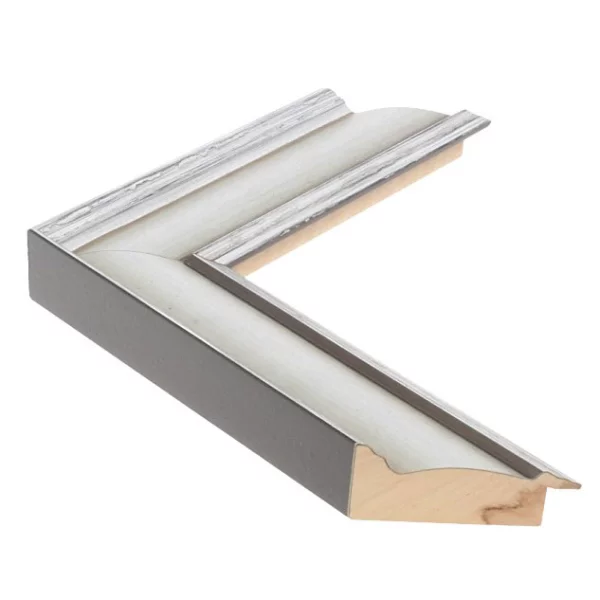 Holz Bilderrahmen Fenice 4,9 42x59,4 cm (A2) | Weißgrau | Normalglas (2 mm)