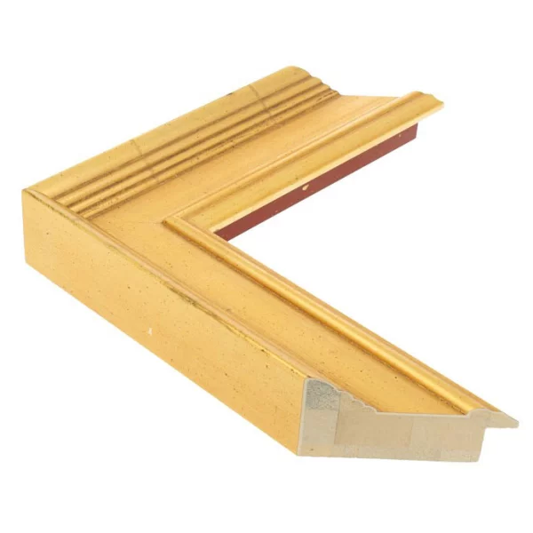 Holz Bilderrahmen ACADEMIE 5,4 42x59,4 cm (A2) | Gold | Normalglas (2 mm)