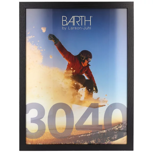 Holz Bilderrahmen BARTH - Serie 210 LIGHT 21x29,7 cm (A4) | Esche schwarz gefärbt | Normalglas (2 mm)