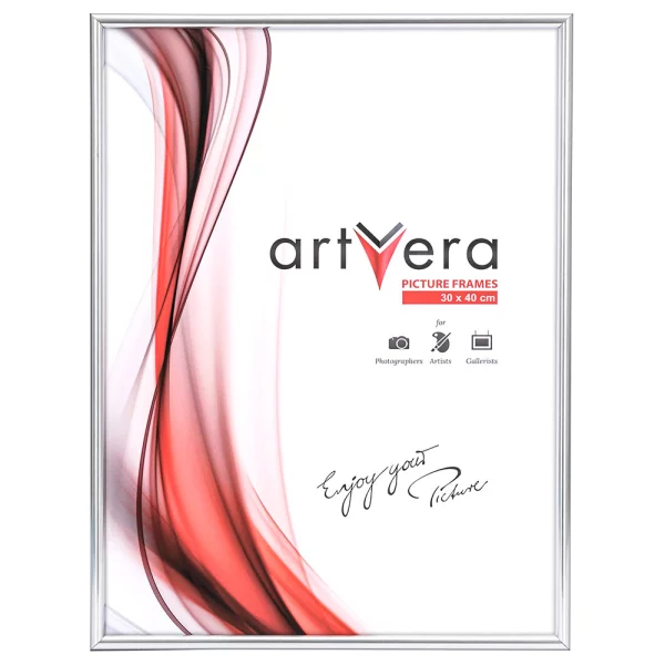 Kunststoff Bilderrahmen Malmö 10x20 cm | Silber | Normalglas (2 mm)