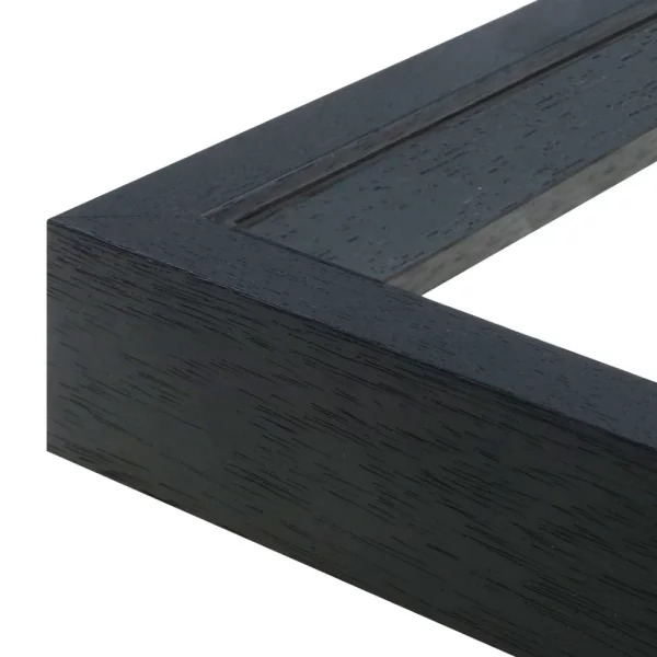 3D Bilderrahmen Örebro aus Holz 50x50 cm | Schwarz, gemasert | Normalglas (2 mm)