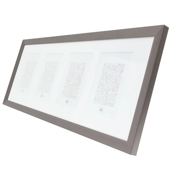 Galerierahmen aus Aluminium für 4 Bilder 13x18 cm | Grau | Normalglas (2 mm)