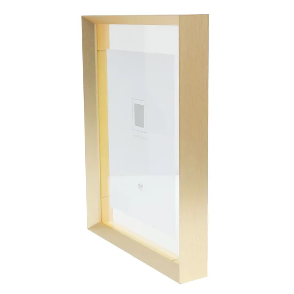 Alu Bilderrahmen Paris mit Glasrückwand für einen schwebenden Effekt 18x24 | gold | Normalglas (2 mm)