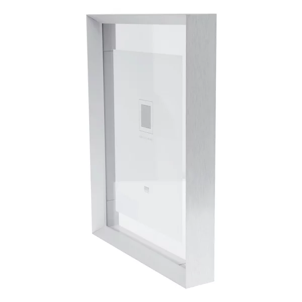 Alu Bilderrahmen Paris mit Glasrückwand für einen schwebenden Effekt 18x24 | Silber | Normalglas (2 mm)