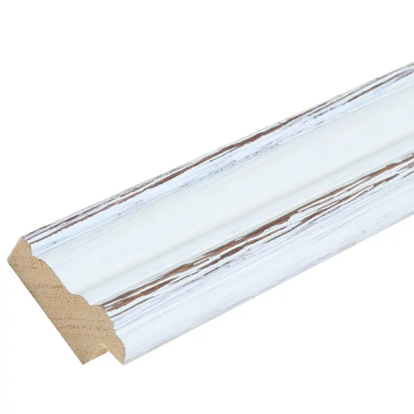 Holz Bilderrahmen Lilou 18x24 cm | Weiß mit Schwarz | Normalglas (2 mm)