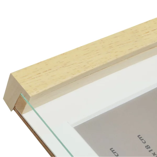 Cadre en bois Hugo avec baguette d'espacement et passe-partout 13x18 cm | naturel | verre standard (2 mm)