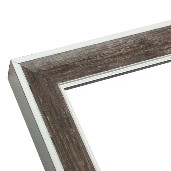 Holz Bilderrahmen Enzo 13x18 cm | Braun mit Silberkante | Normalglas (2 mm)