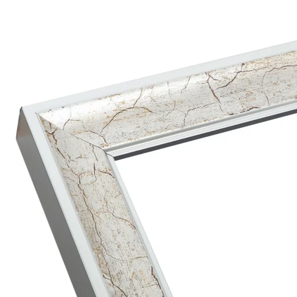 Holz Bilderrahmen Enzo 13x18 cm | Silber Antik mit Silberkante | Normalglas (2 mm)