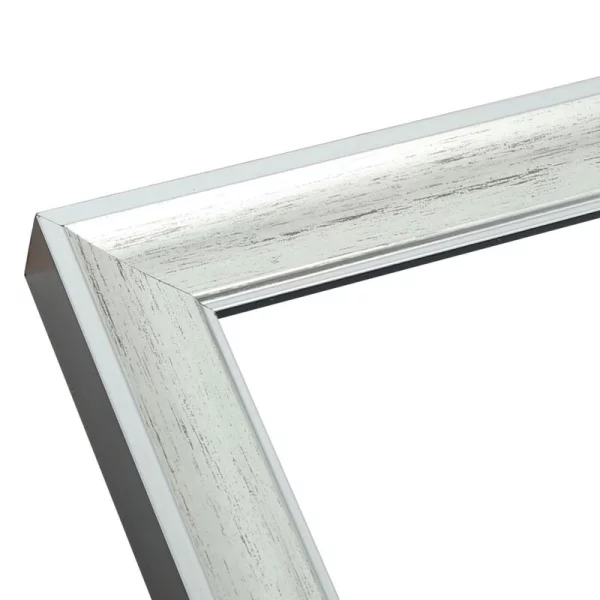 Holz Bilderrahmen Enzo 13x18 cm | Silber gemasert mit Silberkante | Normalglas (2 mm)