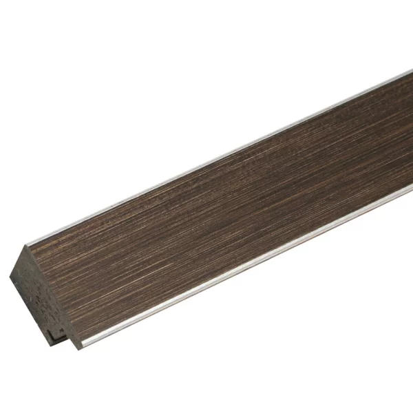 Kunststoff Bilderrahmen Lucas 20x30 cm | Braun mit Silberkante | Normalglas (2 mm)