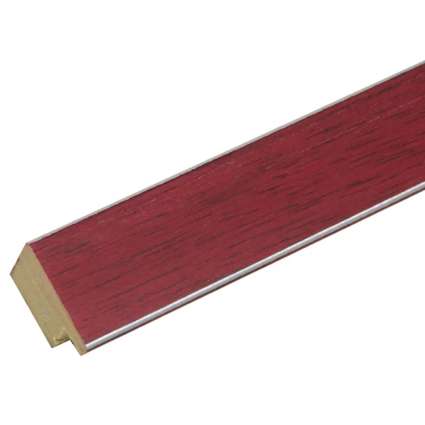Kunststoff Bilderrahmen Lucas 13x18 cm | Rot mit Silberkante | Normalglas (2 mm)