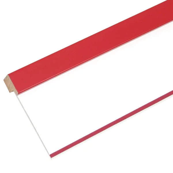 Cadre en bois David avec passe-partout 40x50 cm (30x40 cm) | rouge | verre standard (2 mm)