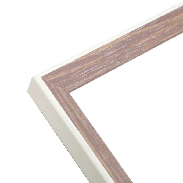 Kunststoff Bilderrahmen Amel 18x24 cm | Weiß-beige | Normalglas (2 mm)