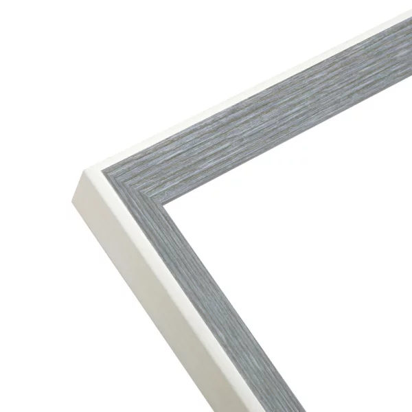 Kunststoff Bilderrahmen Amel 18x24 cm | Weiß-grau | Normalglas (2 mm)