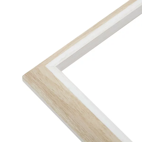 Cadre en bois Linda avec passe-partout 18x24 cm (13x18 cm) | naturel clair avec blanc | verre standard (2 mm)