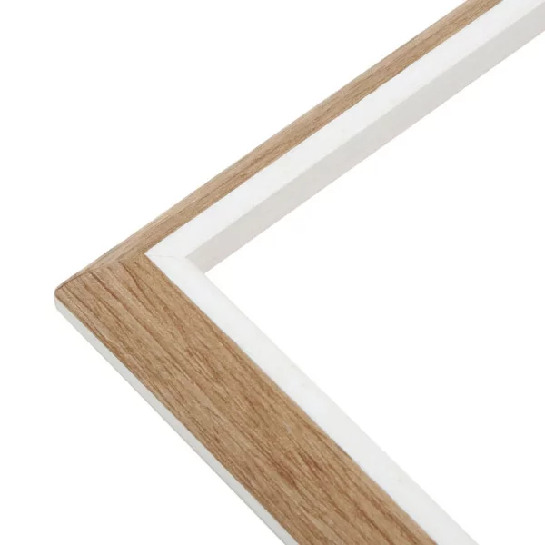 Cadre en bois Linda avec passe-partout 13x18 cm (10x15 cm) | naturel avec blanc | verre standard (2 mm)