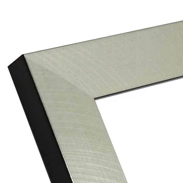 Kunststoff Bilderrahmen Ella 24x30 cm | silber-schwarz | Normalglas (2 mm)