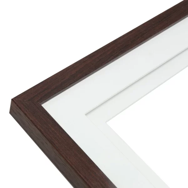 Cadre en bois Anna avec passe-partout double 10x15 cm | brun | verre standard (2 mm)