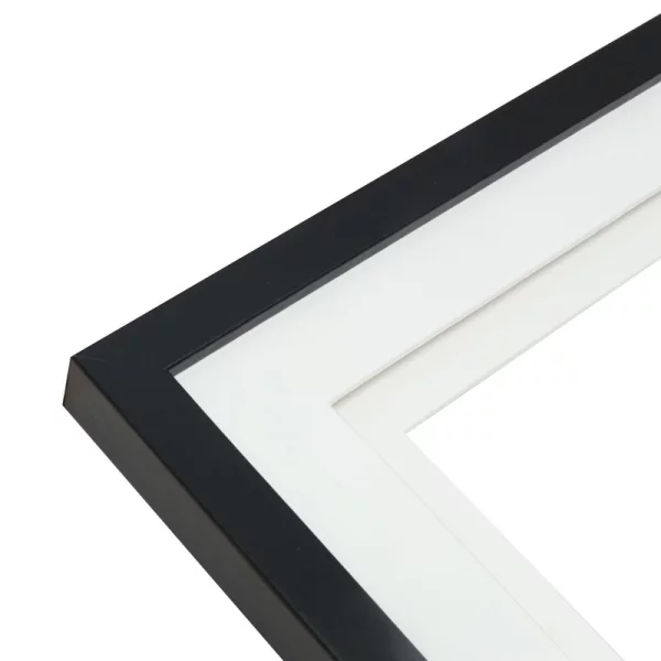 Cadre en bois Anna avec passe-partout double 10x15 cm | noir | verre standard (2 mm)