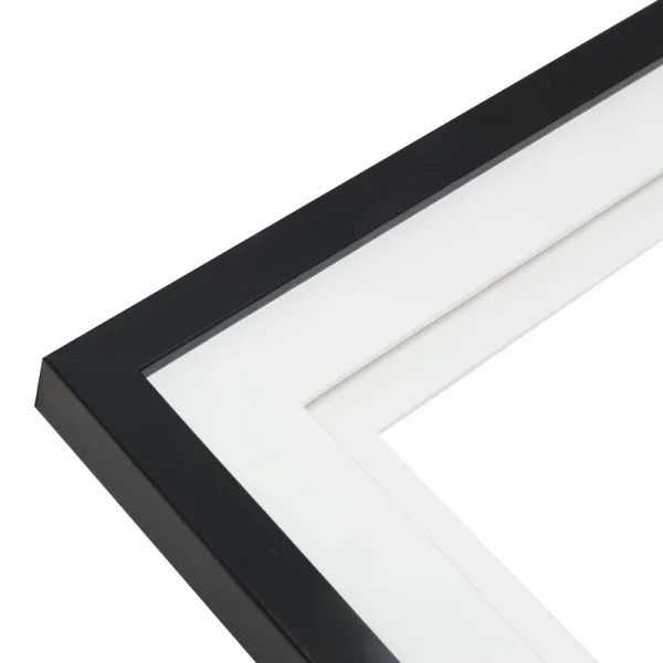 Cadre multi photos Anna pour 3 images avec passe-partout double 10x15 cm | noir | verre standard (2 mm)