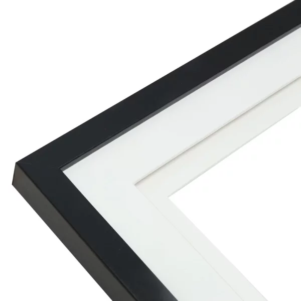 Cadre multi photos en bois Anna pour 6 photos avec passe-partout double 4x10x15 cm | noir | verre standard (2 mm)