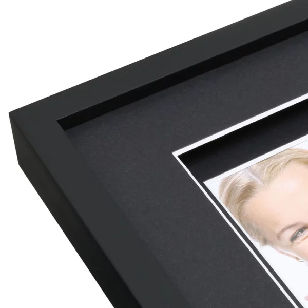 Cadre multi photos Gabriel pour 3 photos avec passe-partout double 10x15 cm | noir | verre standard (2 mm)