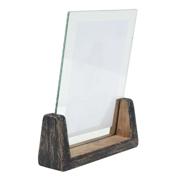 Rustikaler Bildhalter vertikal 13x18 cm | schwarz | Normalglas (2 mm)