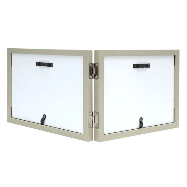 Cadre double Ruben à charnières 10x15 cm | gris | verre standard (2 mm)