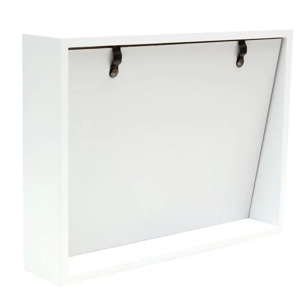 Fotorahmen mit schräger Rückwand für 2 Bilder 10x15 cm | Weiß | Normalglas (2 mm)