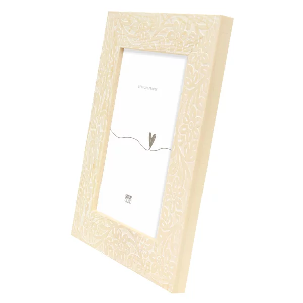 Cadre photo en bois avec motif floral 10x15 cm | naturel | verre standard (2 mm)