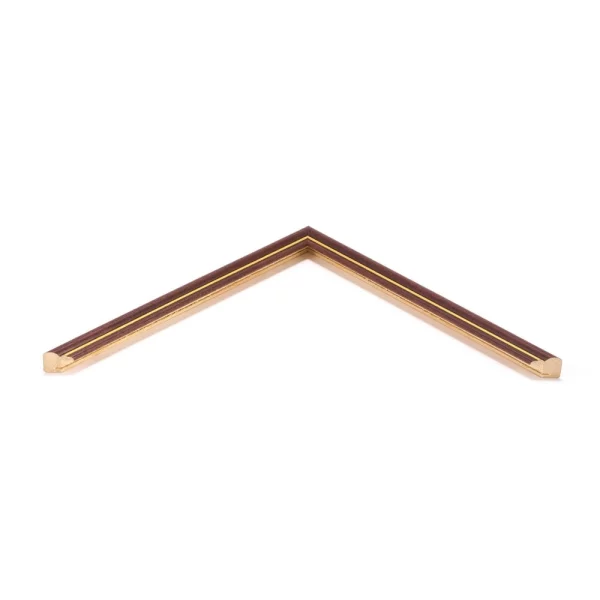 Holz Bilderrahmen Barkingside 10x15 cm | Braun-Gold | Normalglas (2 mm)