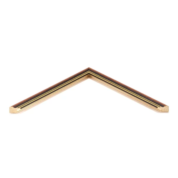 Cadre en bois sur mesure Barons Court brun-or | verre standard (2 mm)