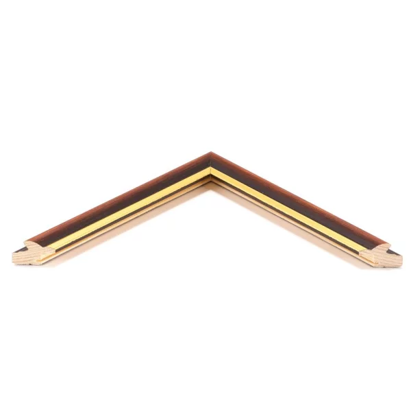 Holz Bilderrahmen Zuschnitt Latimer Braun-Gold | Normalglas (2 mm)