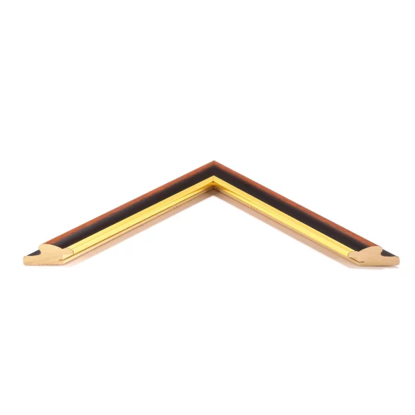 Holz Bilderrahmen Greenford 10x10 cm | Braun-Gold | Normalglas (2 mm)