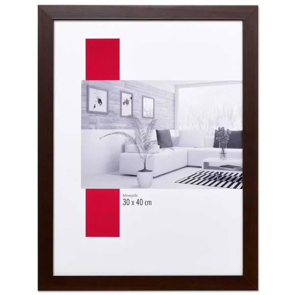 Holz-Bilderrahmen Profil Top Pro 20x20 cm | braun | Normalglas (2 mm)