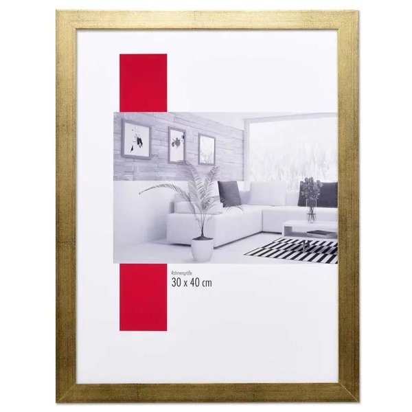 Holz-Bilderrahmen Profil Top Pro 20x20 cm | gold | Normalglas (2 mm)