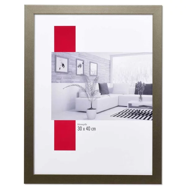 Holz-Bilderrahmen Profil Top Pro 20x20 cm | platin | Normalglas (2 mm)