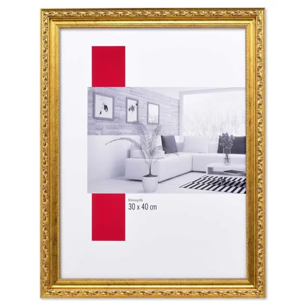 Barock-Bilderrahmen Profil 37 61x91,5 cm | antikgold | Normalglas (2 mm)