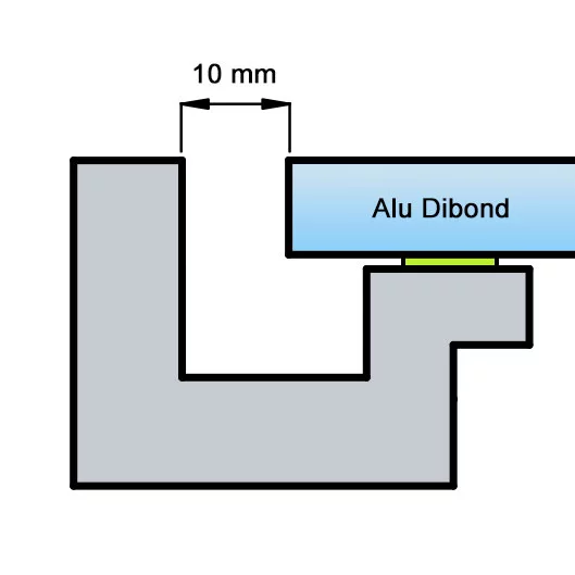 Schattenfugenrahmen für Acrylbilder, Alu Dibond und Hartschaumplatten - Maßanfertigung Schwarz | Leerrahmen (ohne Glas und Rückwand)