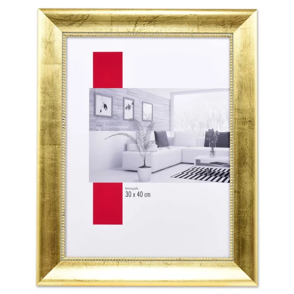 Barock-Bilderrahmen Profil 95 breit Maßanfertigung gold | Normalglas (2 mm)