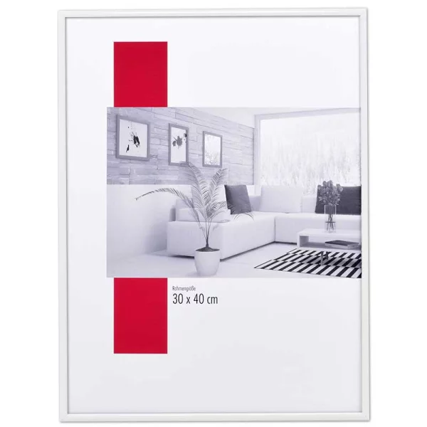 Alu-Bilderrahmen Profil 100 50x50 cm | weiß RAL 9016 | Normalglas (2 mm)